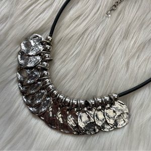 Boho hammered coin rope necklace